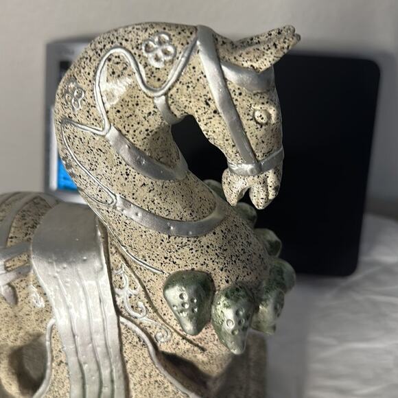 TANG DYNASTY GRANITE WAR HORSE Replica with STATUE PEDESTAL BASE - Picture 7 of 16